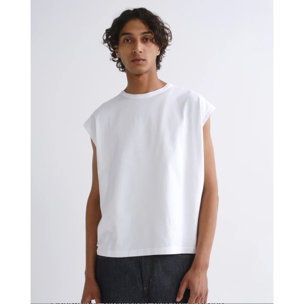 AGOLDE Mens Leonard Sleeveless Tee White Size Medium T-Shirt Streetwear Basics